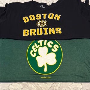 Fanatics Black and Green Short Sleeve Tees
